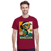 T-shirt Cubista Wimbledon, ideal para amantes do ténis, em algodão macio e respirável, combina arte e desporto