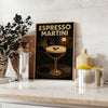 Affiche élégante thème espresso martini nuances sophistiquées noir gris prête espace pièce unique disponible dimensions cm A4 A0
