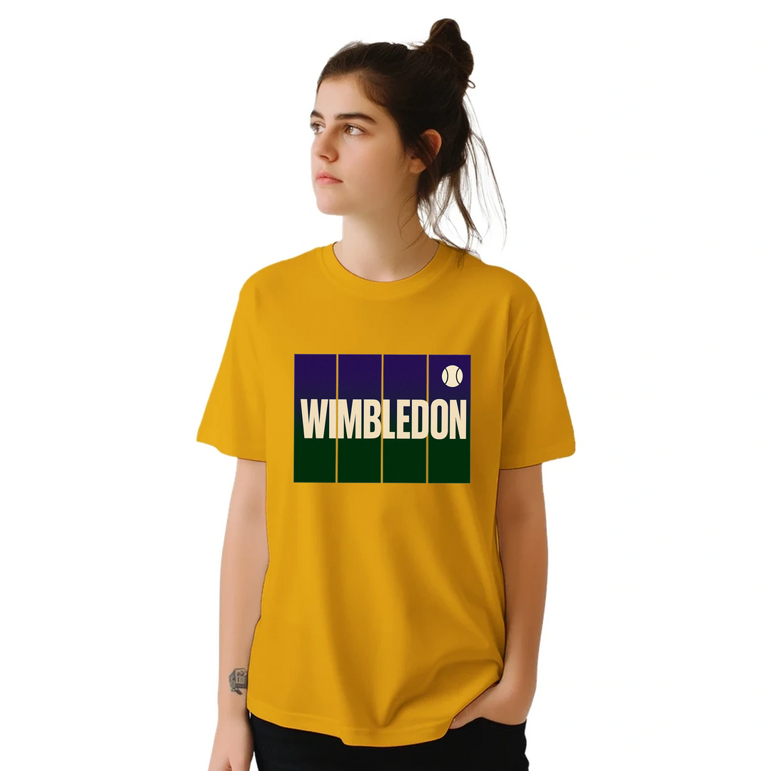 T-shirt de ténis Wimbledon, ideal para fãs e jogadores, com um design vibrante e confortável em algodão respirável