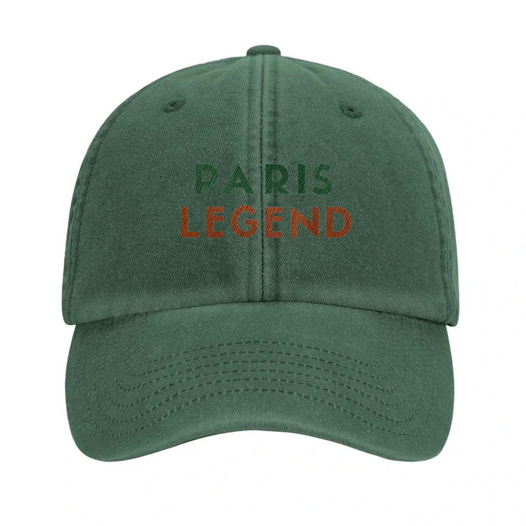 Vintage Tennis Paris Legend Cap mit gesticktem Design, aus 100% gebürsteter Baumwolle, lässiger Look mit vorgekrümmtem Schirm