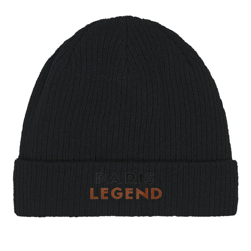 Image Black de Beanie Tennis Paris Legend  3 - Cotton Bio, Embroidered Design