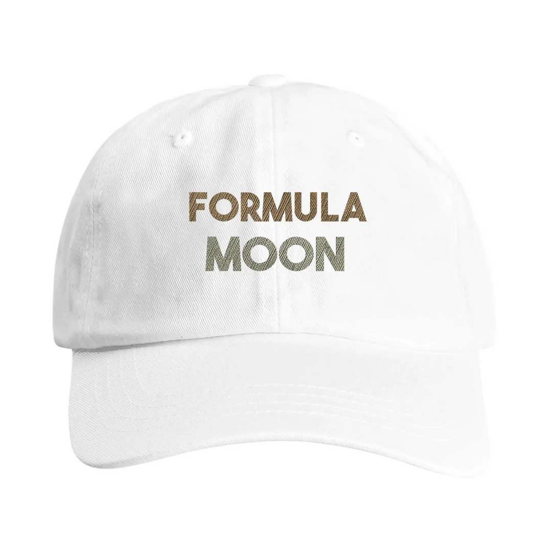 Gorra vintage bordada con motivo luna Formula 1, perfil bajo sin estructura