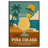 affiche élégante cocktail Pina Colada teintes gris orange saisissantes pièce unique une touche tropicale décoration A4 cm A0