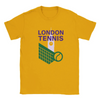 ロンドンのテニスシーンを感じさせる、プレミアムコットン製の快適なTシャツ。スポーツ愛好者やロンドンファンに最適なユニークなデザイン。