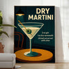 Affiche élégante Martini Cocktail tons noir gris disponible dimensions 30x40 une touche sophistiquée espace option cadre