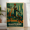 Affiche basket vintage Nanterre fusion parfaite art déco passion basketball unique une ambiance rétro espace tailles A4 cm A0
