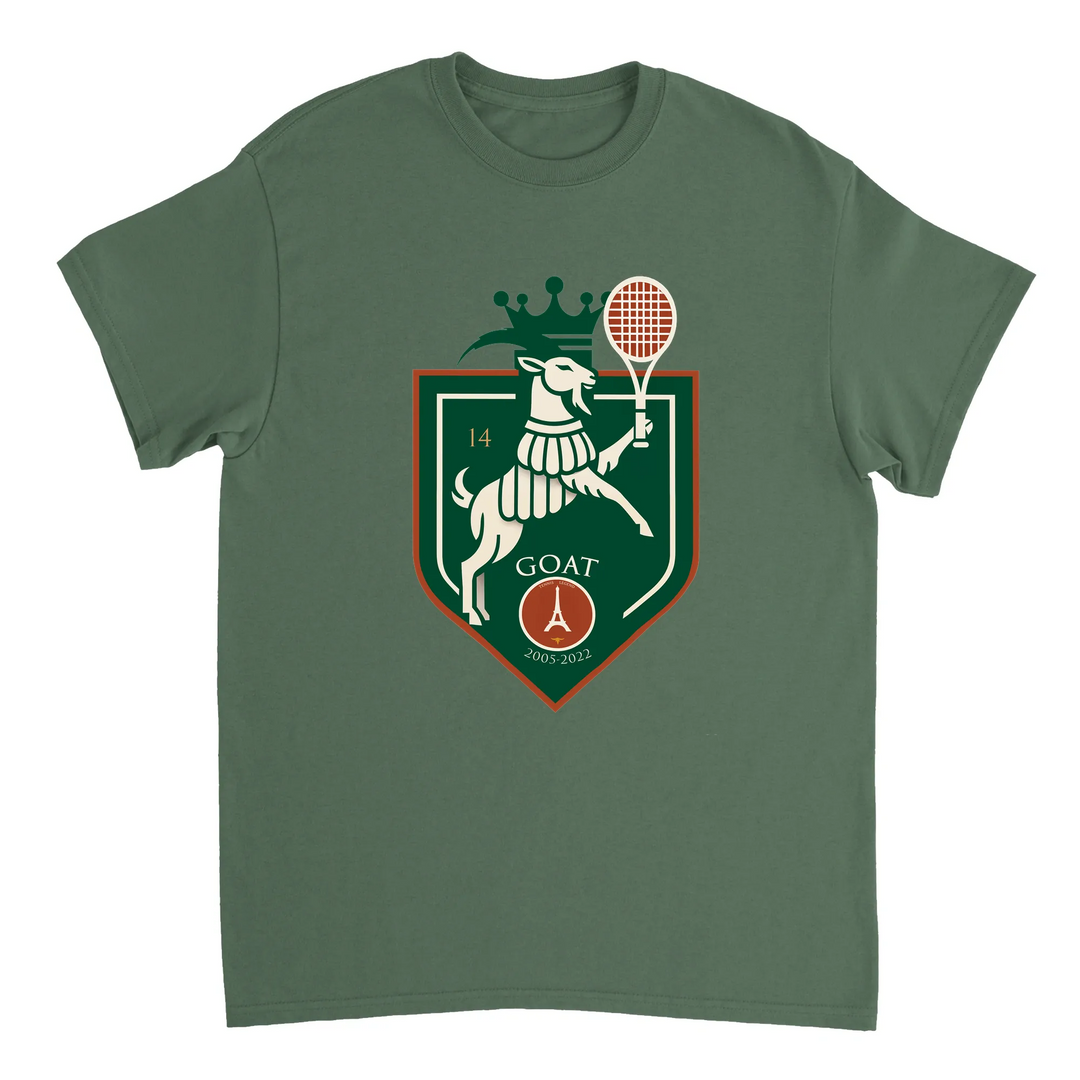 T-shirt exclusivo em homenagem a Rafa Nadal, feito em algodão premium, ideal para fãs de ténis