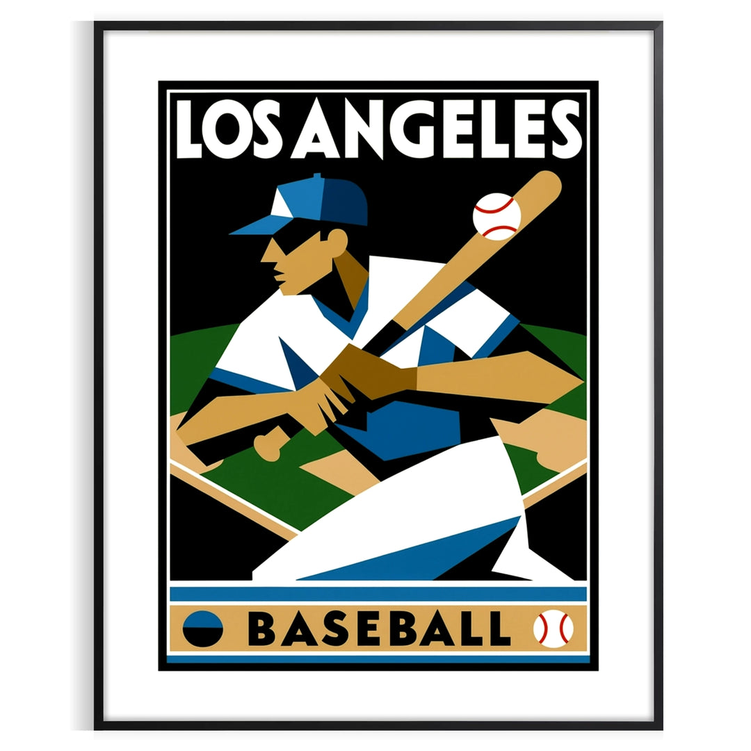 love Los Angeles baseball stunning vintage art deco poster moms fans piece best gift lovers players unique wall team spirit sizes A4 cm A0