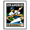 ロサンゼルスの野球を祝うビンテージアールデコポスター。野球ファンやママに最適な50x70または30x40サイズ。チームスピリットを示すユニークな壁アート。サイズ：A4、30x40 cm、50x70 cm、60x80 cm、A0。