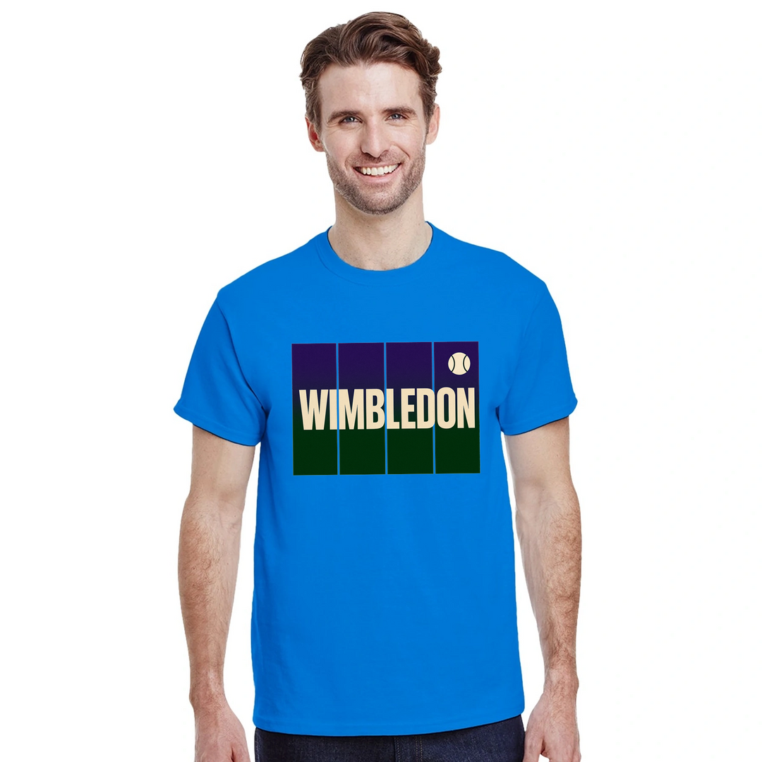 T-shirt de ténis Wimbledon, ideal para fãs e jogadores, com um design vibrante e confortável em algodão respirável