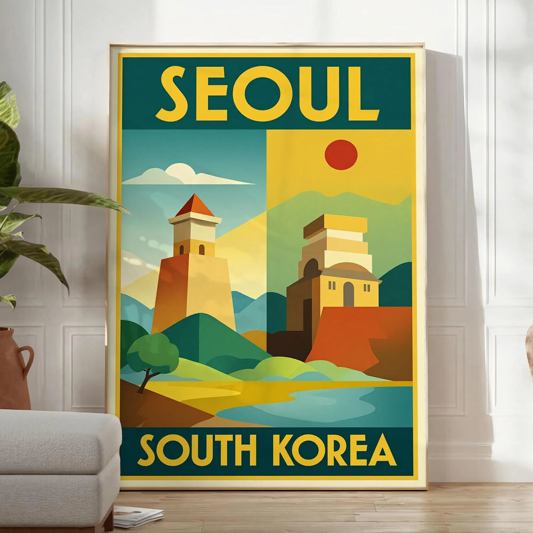 Image supplémentaire de Seoul South Korea Vintage Travel Art Deco Poster