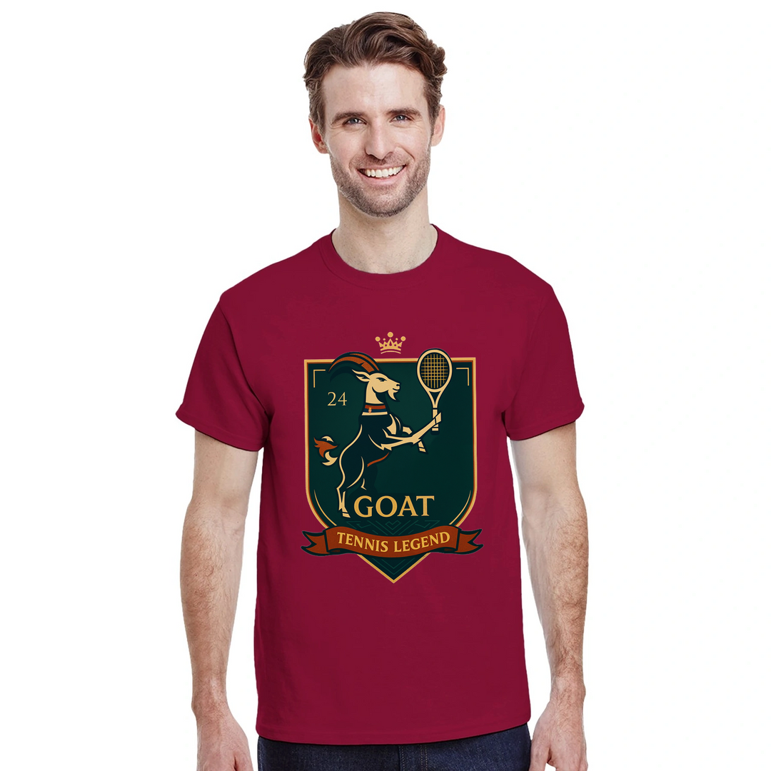 Camiseta exclusiva "Tennis GOAT Nole" para fãs de Novak Djokovic, confeccionada em algodão de alta qualidade para conforto e