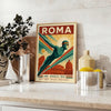élégance Rome affiche captivante Swimming disponible rouge bleu dimensions 50x70 cm pièce unique une touche artistique espace version