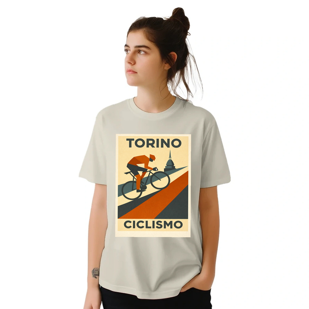 Image Natural de Turin Italy Cyclisme Tshirt [color:natural] [view:front]