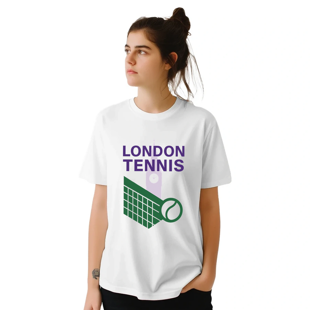 ロンドンテニスTシャツは、スポーツとファッションを愛する人々に最適なスタイリッシュなデザインです。サイズはSからXXLまで揃っています。