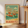 whimsical world Biarritz Kids Surf poster playful elephants rhinos gray green backdrop nurseries playrooms eye design adventure choice sizes A4 cm A0