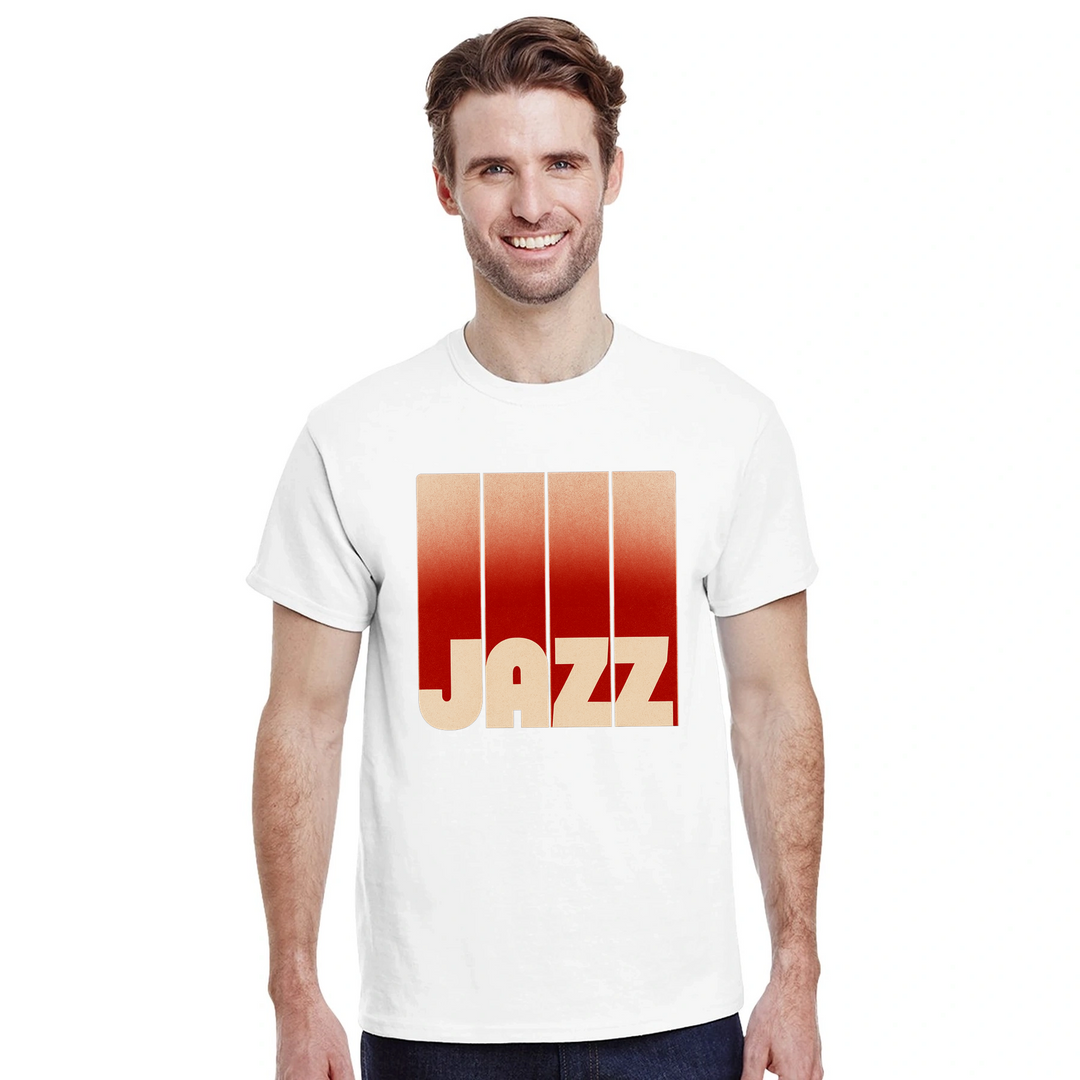 音楽愛好家にぴったりのジャズテーマTシャツ。鮮やかなデザインがジャズの本質を捉え、会話のきっかけになります。サイズはS、M、L、XL、XXLから選べます。