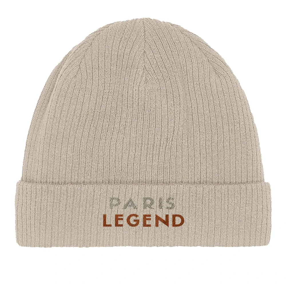 Image Sand de Beanie Tennis Paris Legend  - Cotton Bio, Embroidered Design