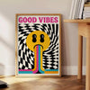 Αναβαθμίστε τον χώρο σας με την αφίσα 'Good Vibes Motivation 2' σε ζωντανές λευκές και πορτοκαλί αποχρώσεις. Ιδανική για κάθε