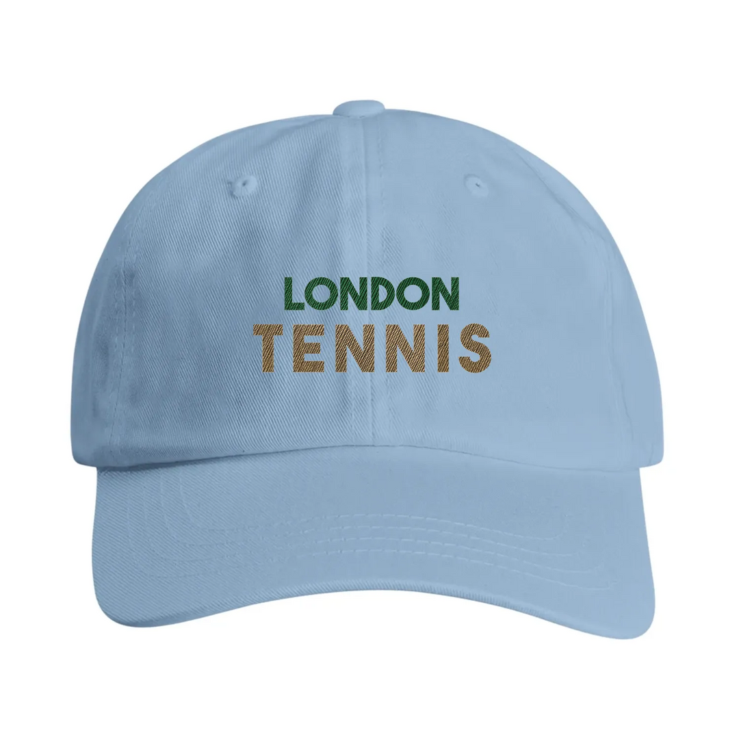 Vintage London Tennis keps broderad med låg profil och böjd skärm