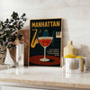 Affiche élégante thème cocktail Manhattan nuances noir gris intérieur pièce style irrésistible formats cm autres options A4 60×80 A0