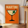 affiche élégante sophistiquée thème martini cocktail couleurs noir orange décoration intérieure un incontournable disponibles A4 cm A0