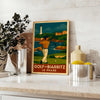 space golf poster art vibrant yellow gray hues Biarritz sized best gift golfers Deco enthusiasts wall style available