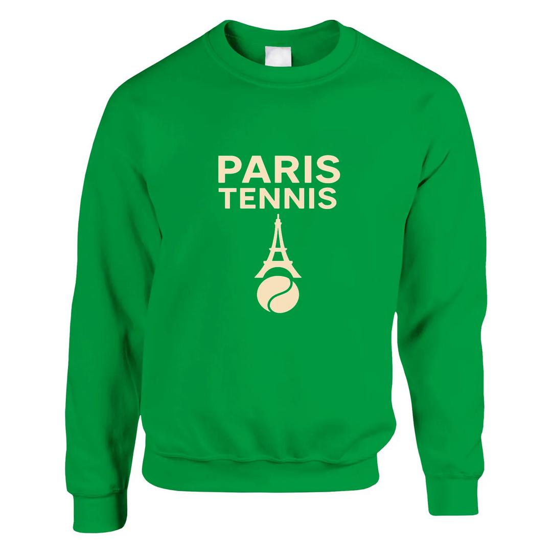 Paris Tennis Sweater unmatched comfort style soft 50 % cotton polyester blend thick sweatshirt air jet spinning pilling double needle stitching rib spandex classic unisex cut suits