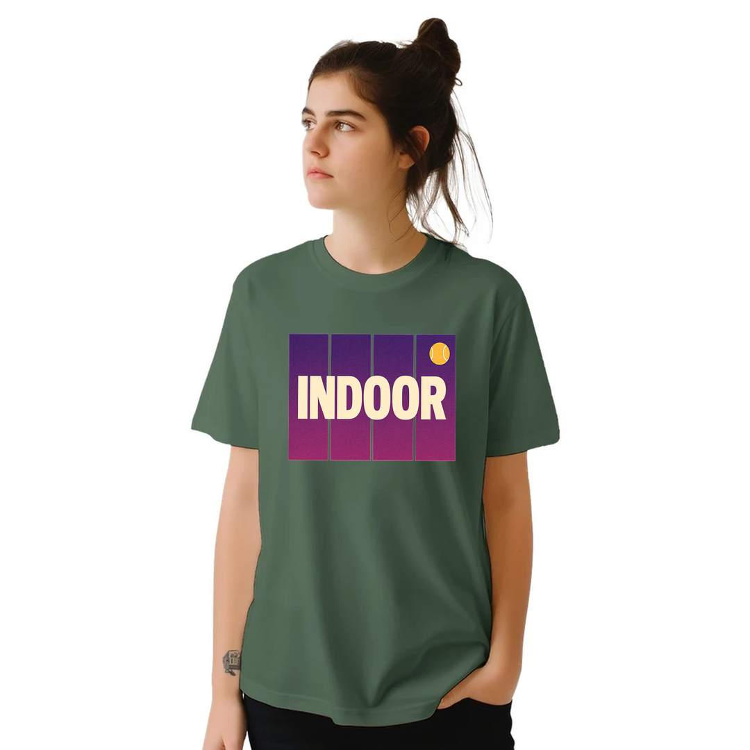 Camiseta de ténis indoor, perfeita para entusiastas do desporto, feita em algodão durável e confortável