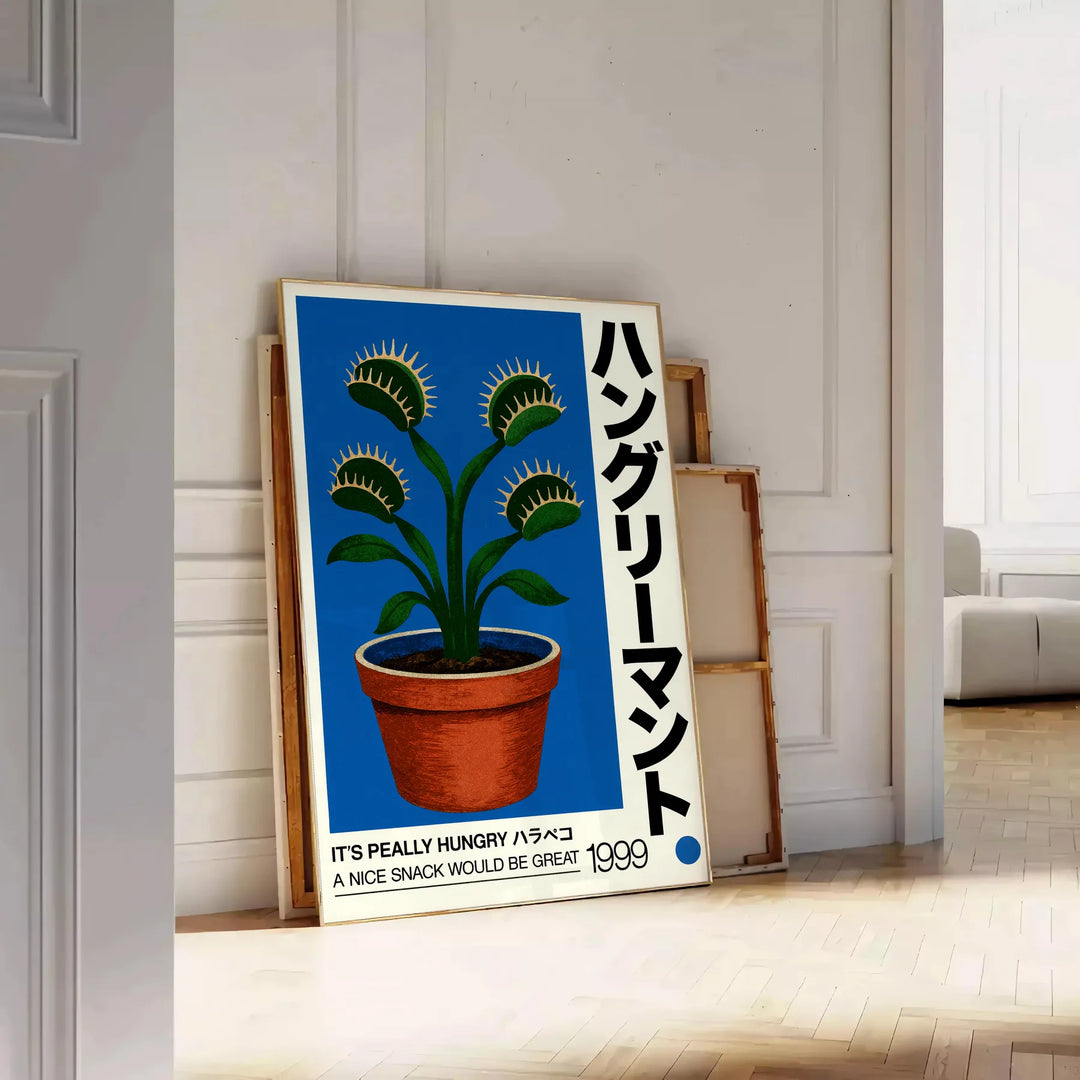 captivating world botany Vintage Carnivorous Plant Botanical Poster orange black colors stunning print perfect touch nature decor space unique artwork unframed options