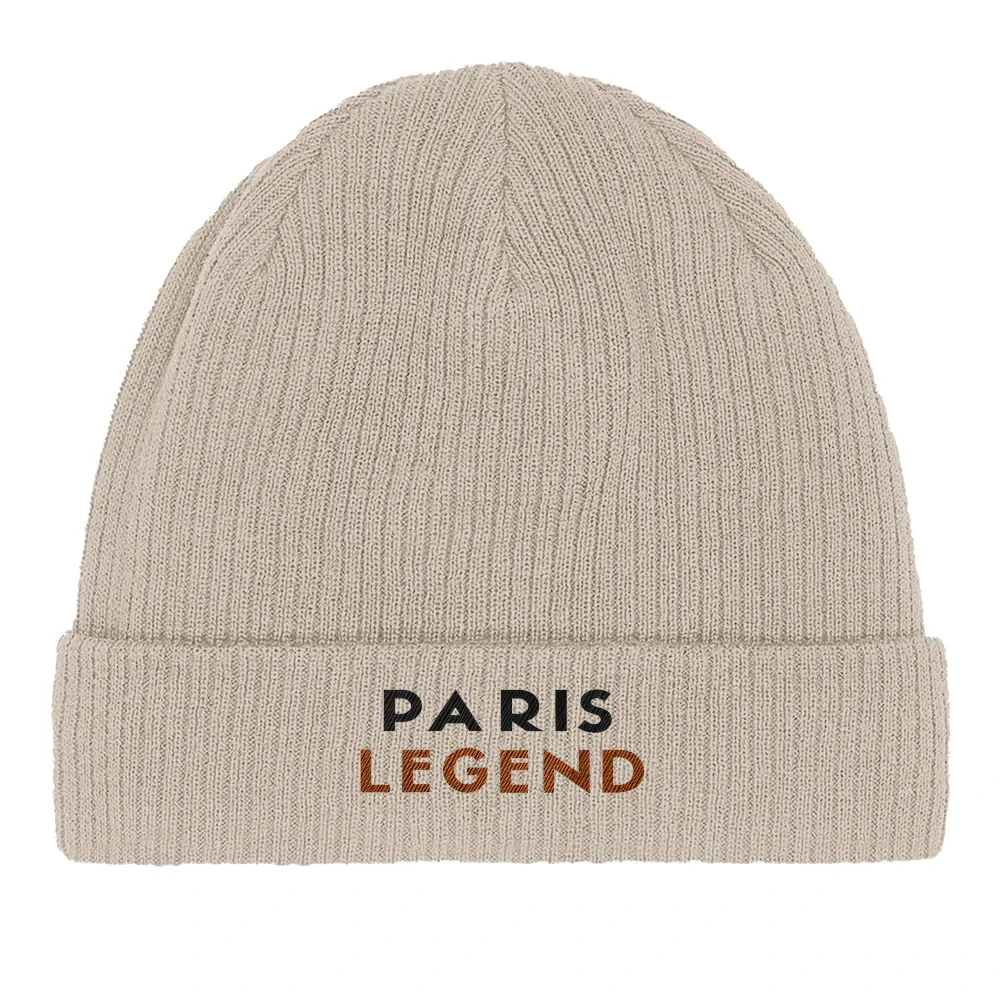 Image Sand de Beanie Tennis Paris Legend  3 - Cotton Bio, Embroidered Design