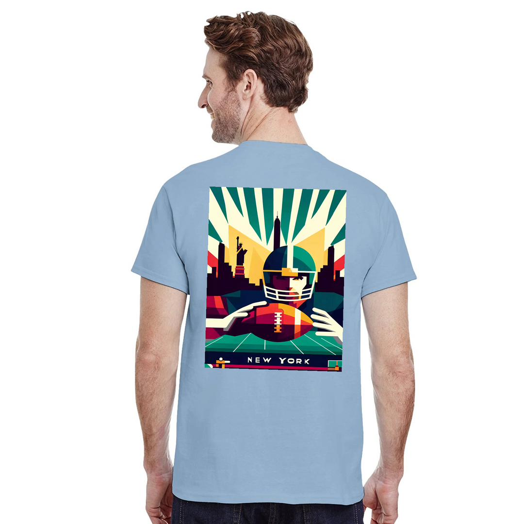 T-shirt New York Football, perfetta per i fan e per chi ama la moda, realizzata in cotone resistente e con un design audace c