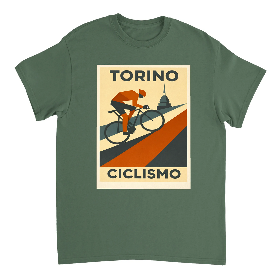 Image Military de Turin Italy Cyclisme Tshirt [color:military] [view:front]
