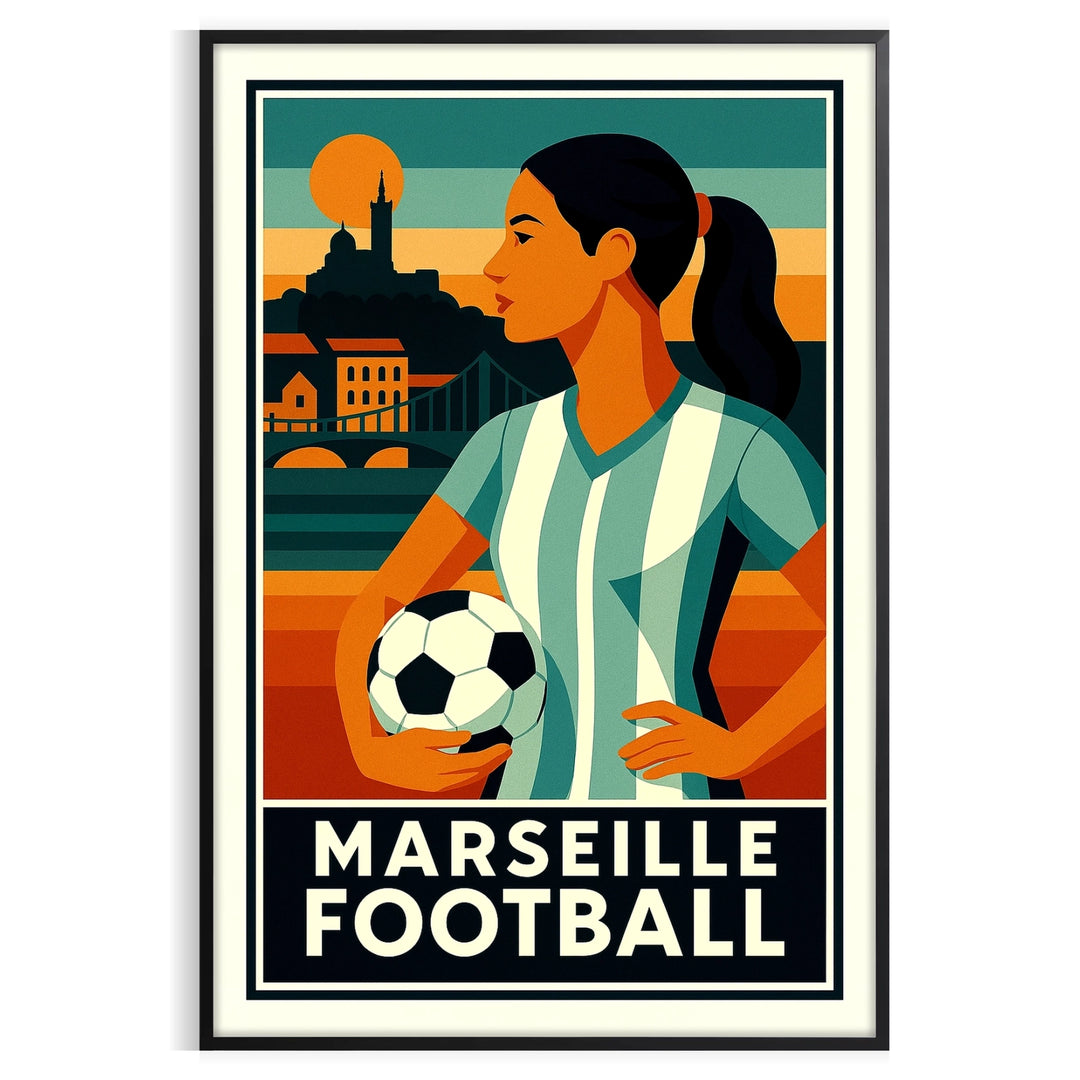 vibrant Marseille Football 7 poster spirit game green red design fan addition collection decor support style available A4 cm A0