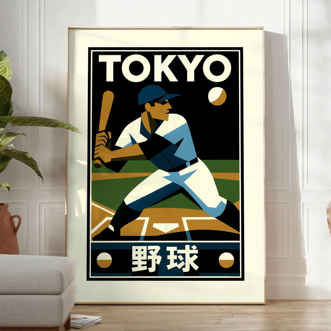 space stunning  Tokyo Baseball 27 vintage art deco poster lovers fans unique wall ideal gift moms players cool addition collection sizes A4 cm A0