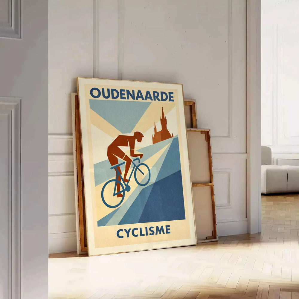 vibrant world Oudenarde Belgium stunning cyclisme poster dynamic gray red tones cycling enthusiasts available dimensions today love