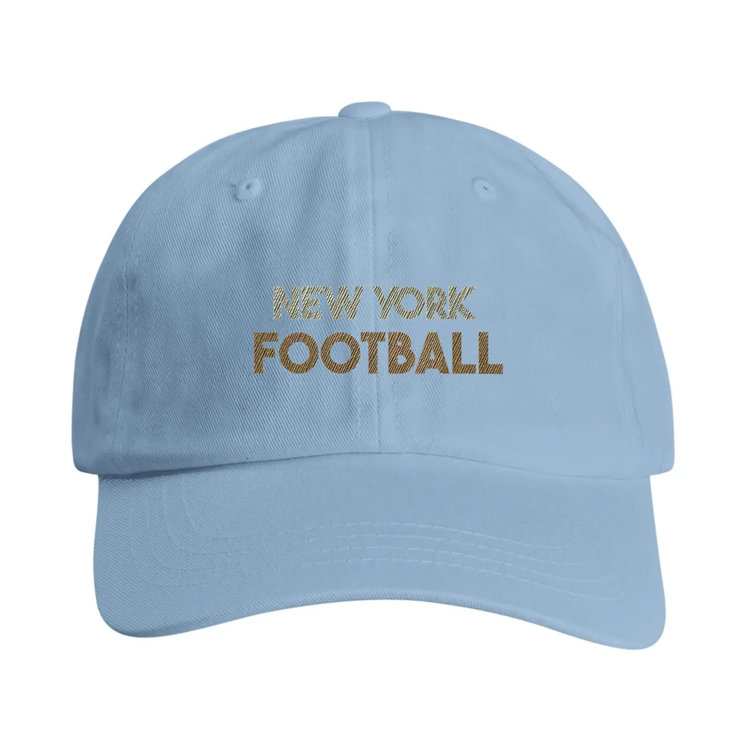 casquette New York Football Broded Cap accessoire vintage idéal 100 % coton brossé élégant profil baslets œil réglable effet laiton visière pré-incurvée tenues