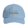 casquette New York Football Broded Cap accessoire vintage idéal 100 % coton brossé élégant profil baslets œil réglable effet laiton visière pré-incurvée tenues