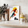 affiche dynamique thème 100 mètres passion sport Rome couleurs vibrantes rouge noir 50x70 30x40 décoration œuvre cadre