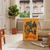 magie Paris affiche vibrante teintes rouges oranges idéal intérieur format 50x70 30x40 une touche élégance disponible encadrement