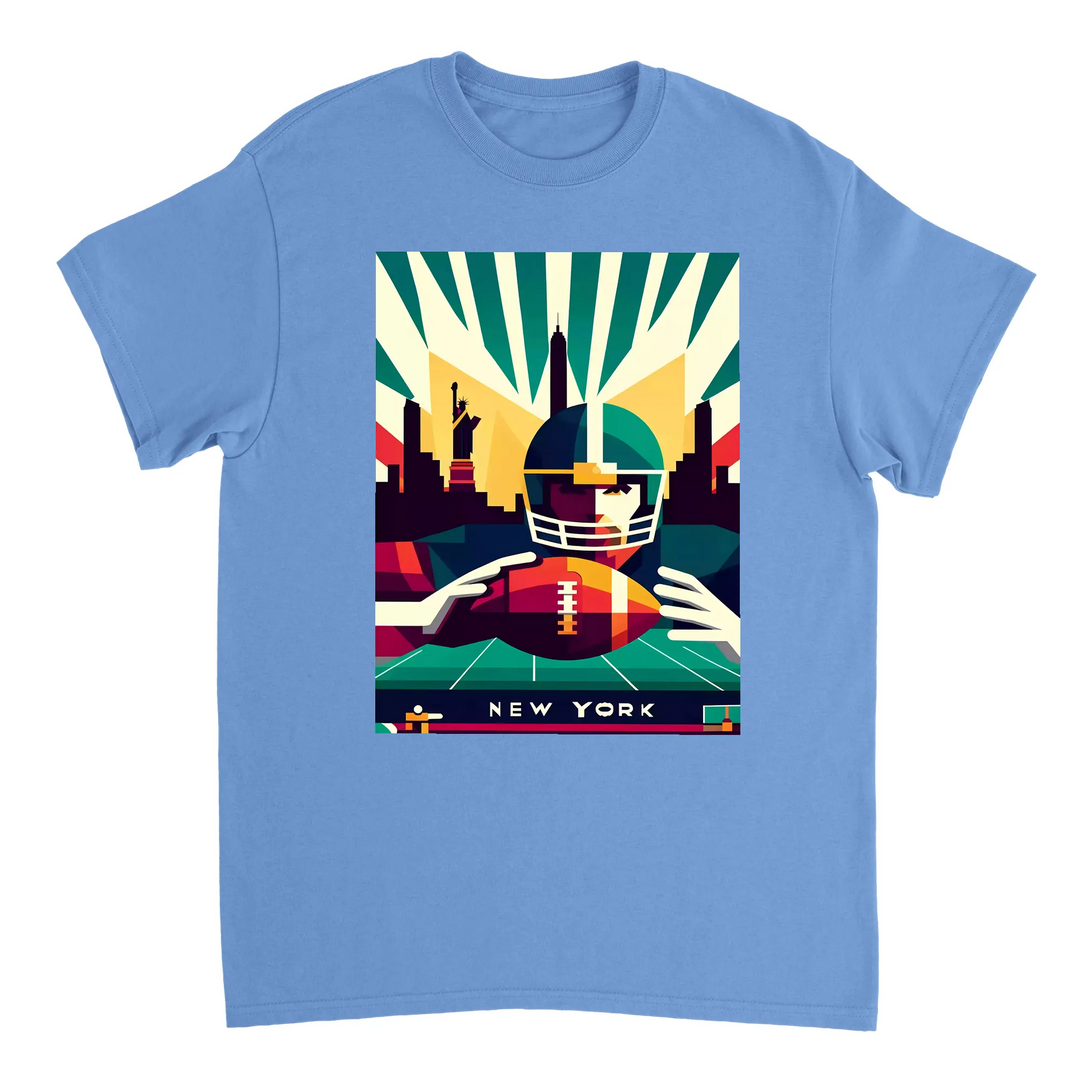 Stylowy t-shirt z motywem nowojorskiego futbolu, idealny na mecze i codzienne wyjścia. Wysokiej jakości bawełna zapewnia komf