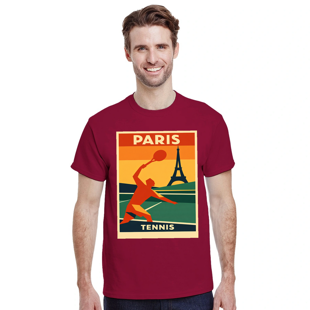 T-shirt wardrobe Paris France Tennis T shirt stylish tee spirit city love passion perfect enthusiasts fashion lovers unique Parisian charm sports size S M L XL XXL