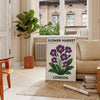 captivating flower market poster vintage print London botanical charm lush green gray hues art piece space enthusiasts lovers sizes available A4 cm A0