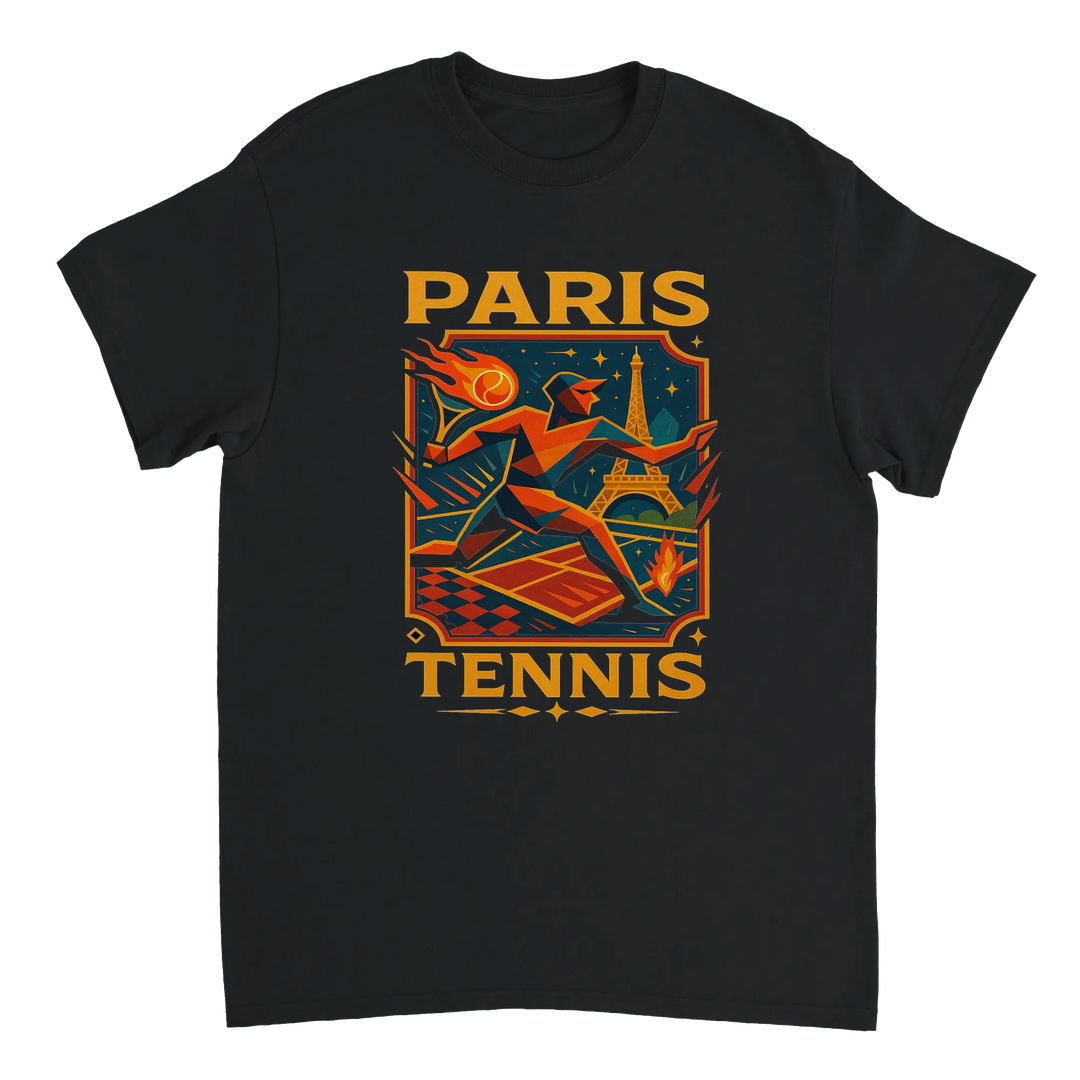 T-shirt love tennis Paris Vintage Cartoon T Shirt whimsical design charm City Lights sporty side casual outings courts tee enthusiast today high quality cotton comfort