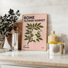 Flower Market Rome Botanical 10 un hommage vintage marchés fleurs dimensions 30x40 affiche tons verts gris sublime intérieur œuvre art unique une version cadre