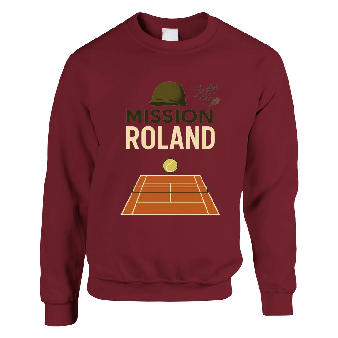 Mission Roland Tennis Sweater un pull épais doux grâce mélange 50 % coton polyester une filature jet air boulochage coutures tricot imprimé élasthanne unisexe confortable coupe classique
