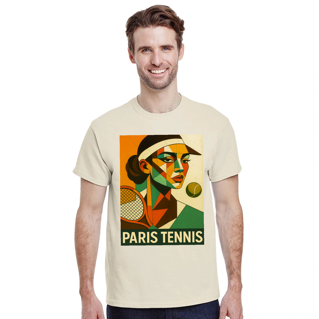 Image Natural de Paris Cubist Tennis Tshirt [color:natural] [view:front]
