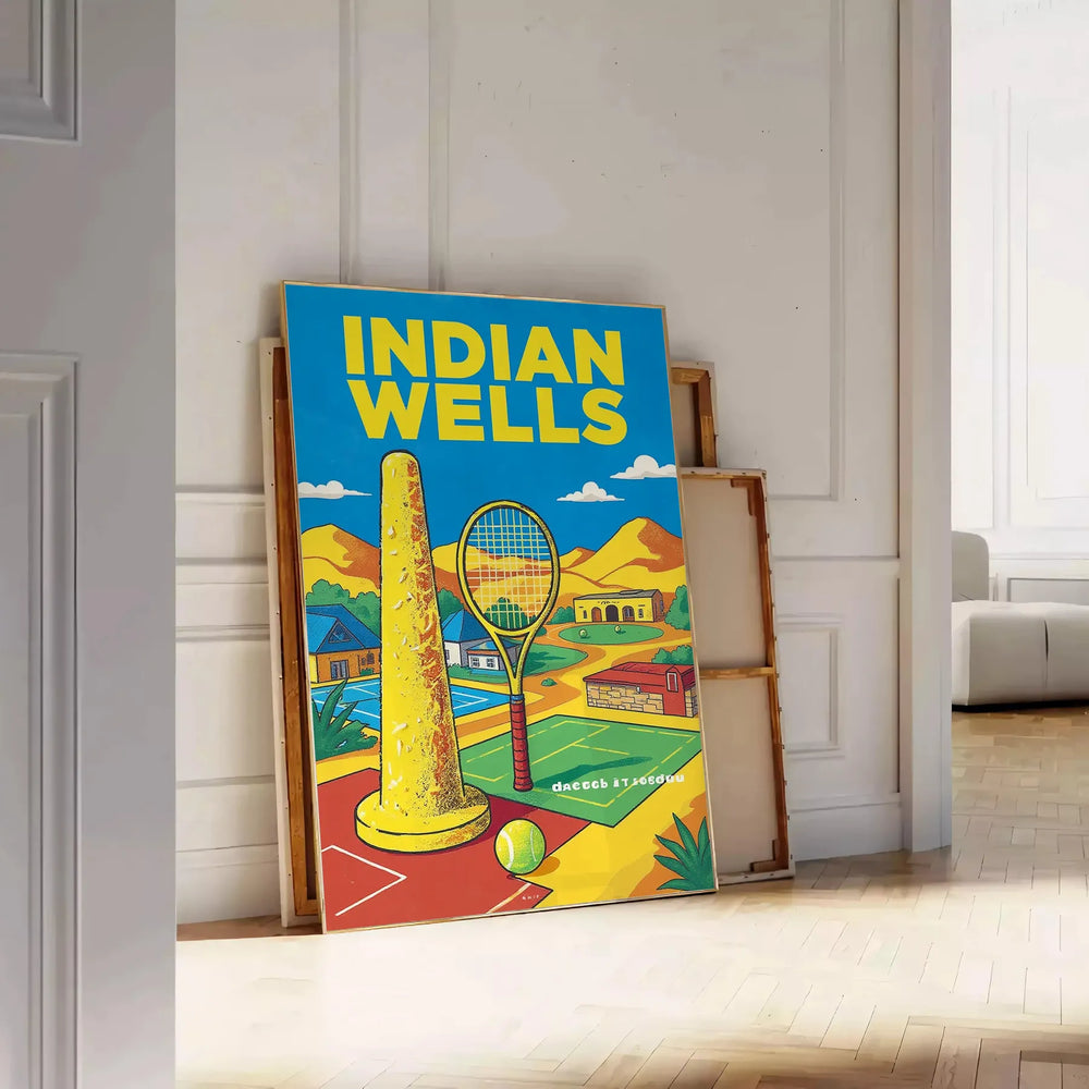 space stunning Indian Wells Tennis poster vibrant green sophisticated gray design perfect enthusiasts home decor lovers today spirit court unframed options