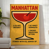 Affiche captivante thème cocktail Manhattan couleurs rouge noir espace style élégance intérieur disponibles cm A0