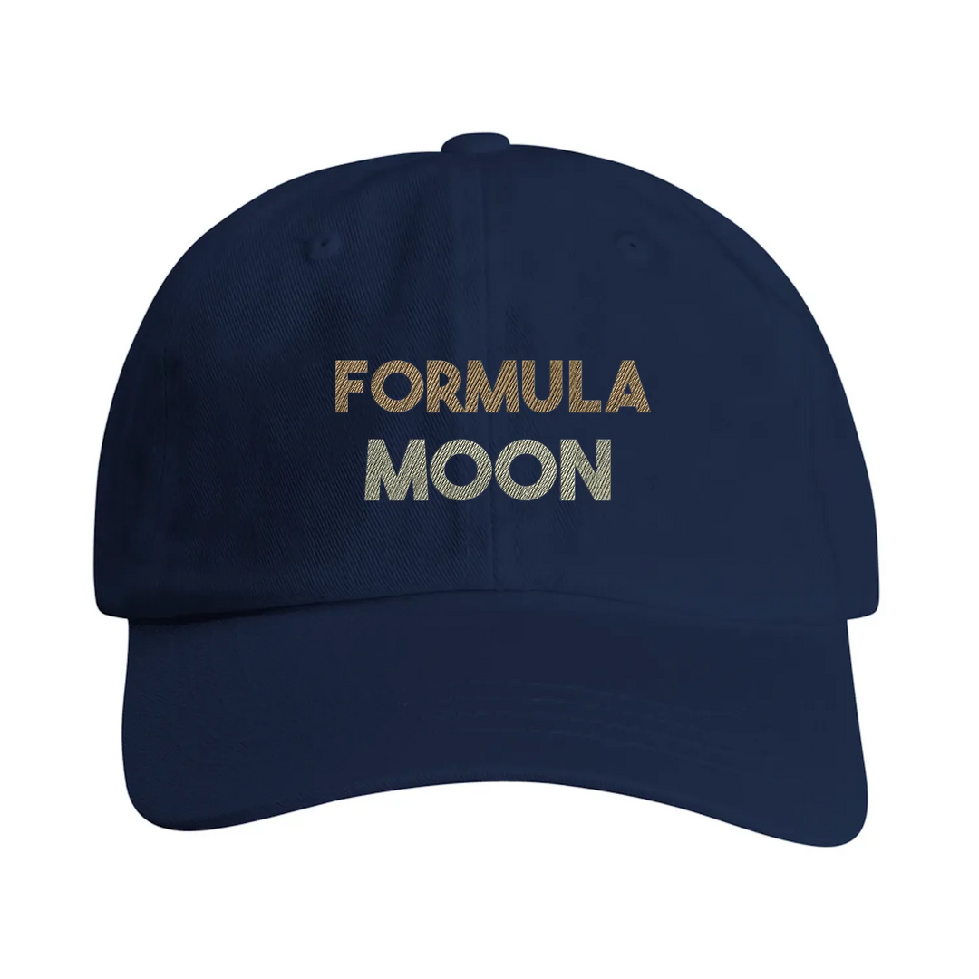 Vintage izšūta cepure ar Formula 1 Moon dizainu, zems profils, ikdienišķs